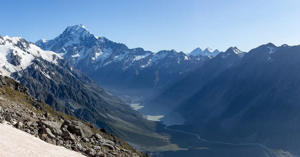 Aoraki / Mount Cook, at the head of the Tasman valley
