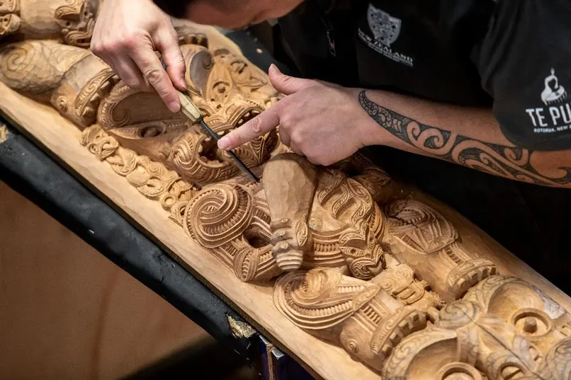 Whakairo — carving at Te Puia’s Māori Arts and Crafts Institute