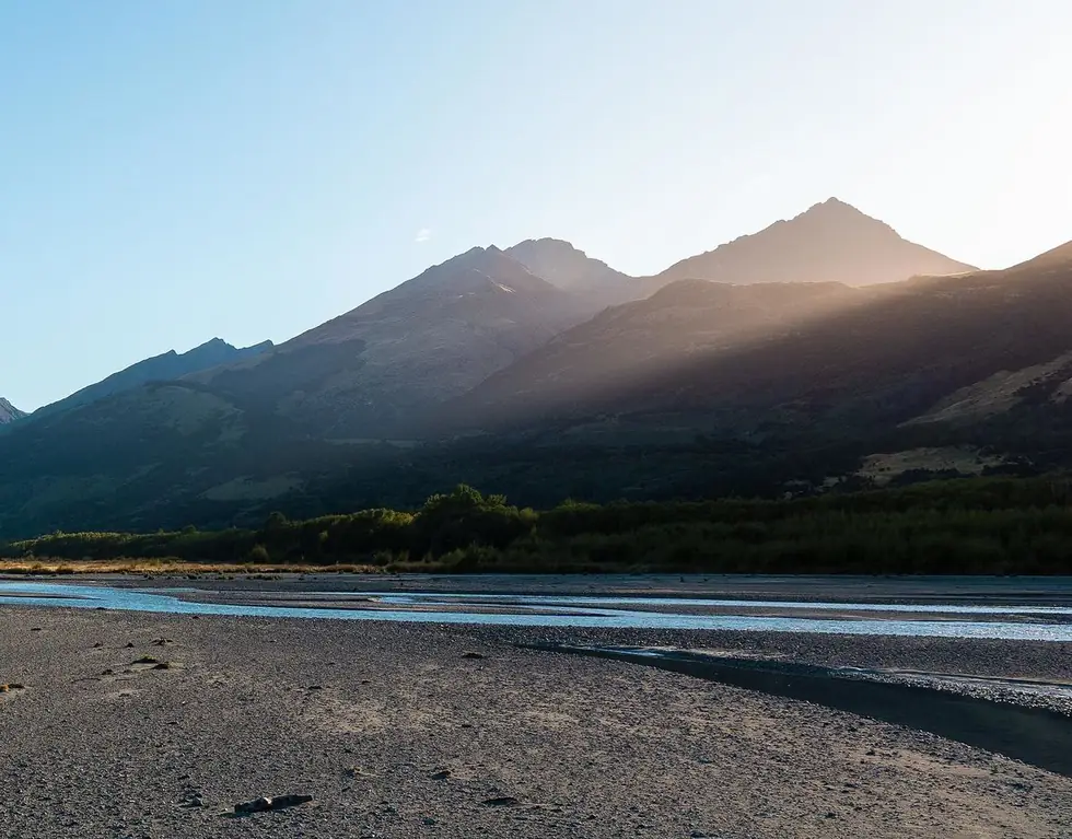 The Dart Valley — braided glacier-fed river under Mount Aspiring National Park