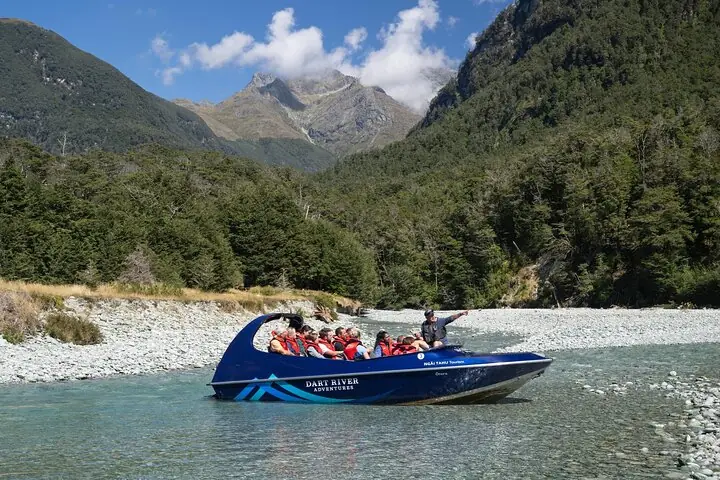 The jet boat run upriver from the Dart Visitor Centre