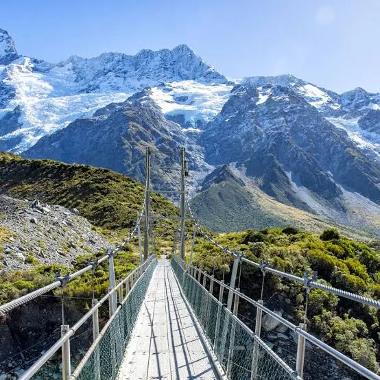 One of the three swing bridges on the Hooker Valley Track