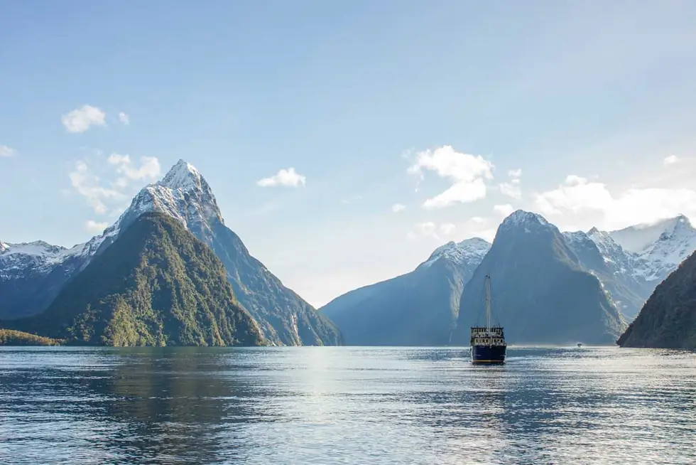 Mitre Peak, and the sound running out toward the Tasman