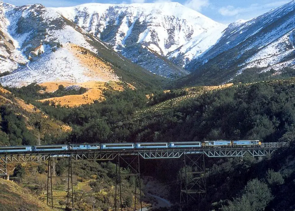 The train on one of the four viaducts above the gorge