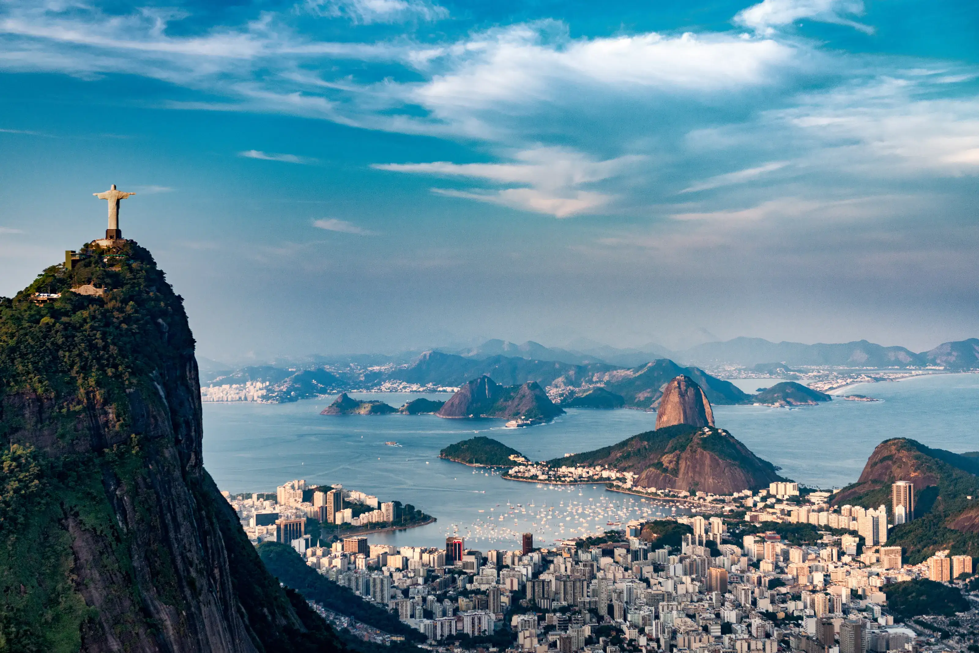 Christ the Redeemer and the bay at Rio de Janeiro